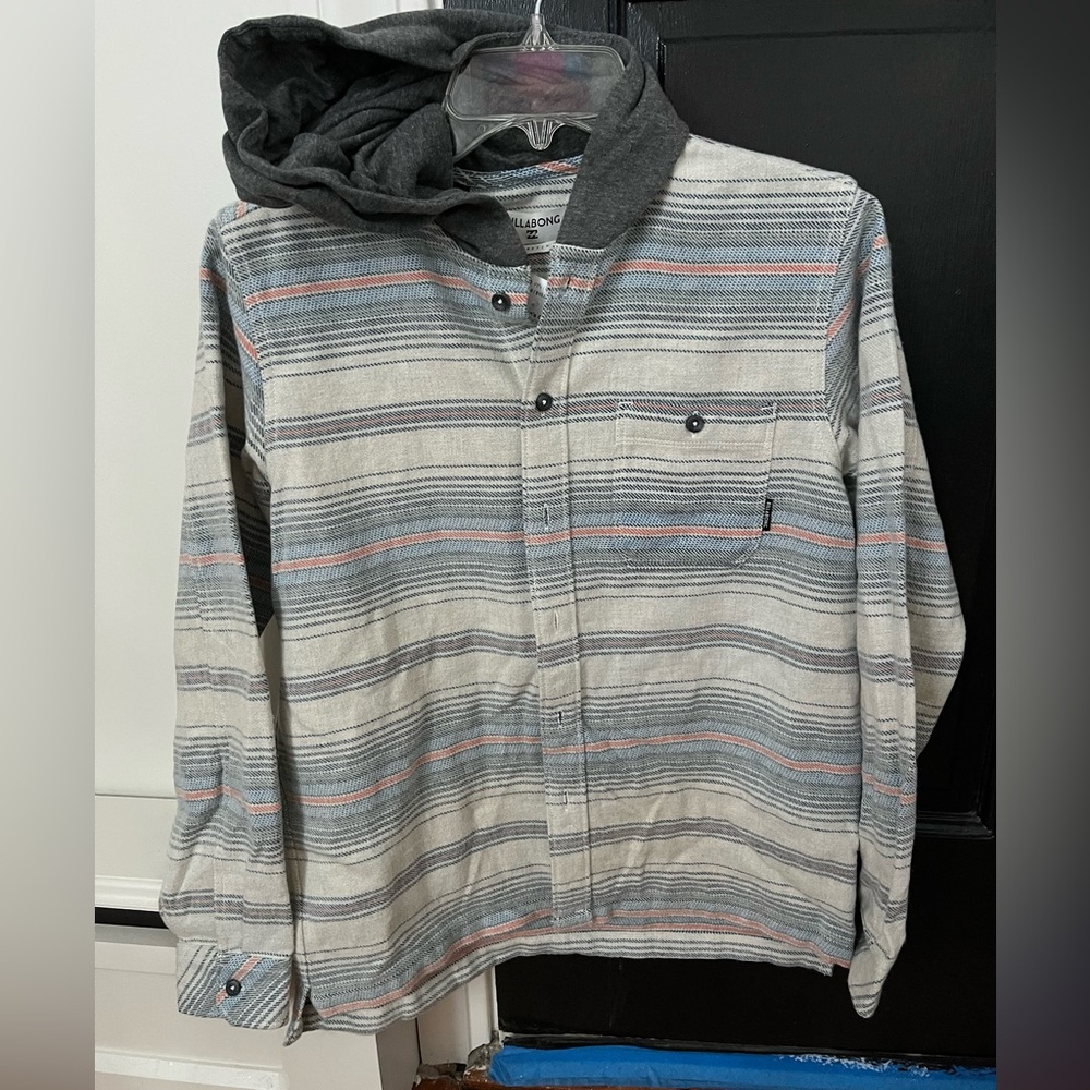 Boys size medium billabong hooded button down